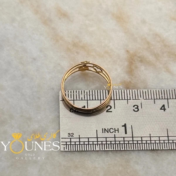 انگشتر سه قلب سه لاین طلا